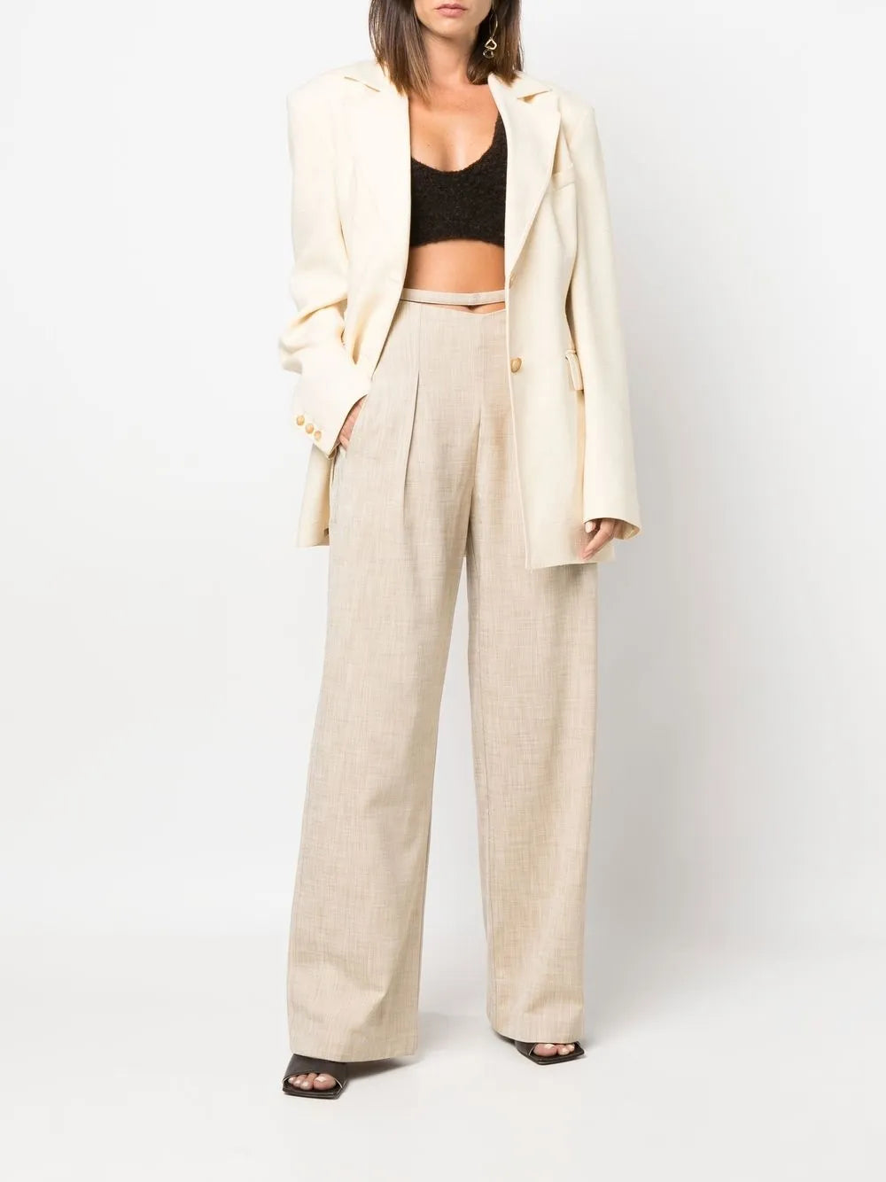 Cut-Out Wide-Leg Trousers