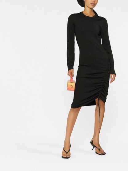 Ruched-Detail Midi Dress