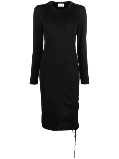 Ruched-Detail Midi Dress