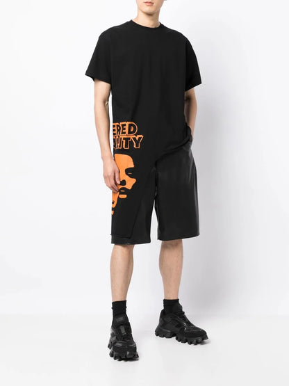 Graphic-Print Asymmetric T-Shirt