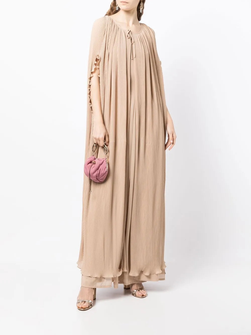 Sleeveless Long Dress-Cape Set