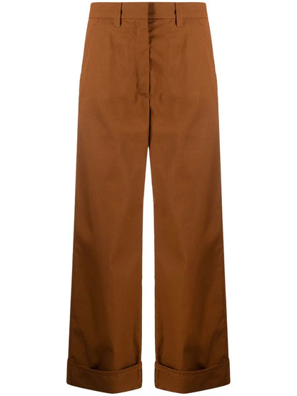 Wide-Leg Cotton Trousers