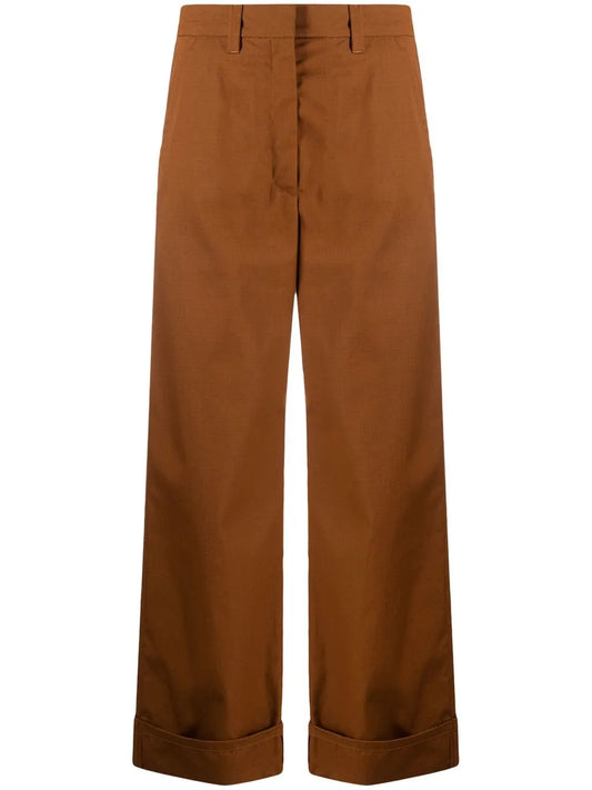 Wide-Leg Cotton Trousers