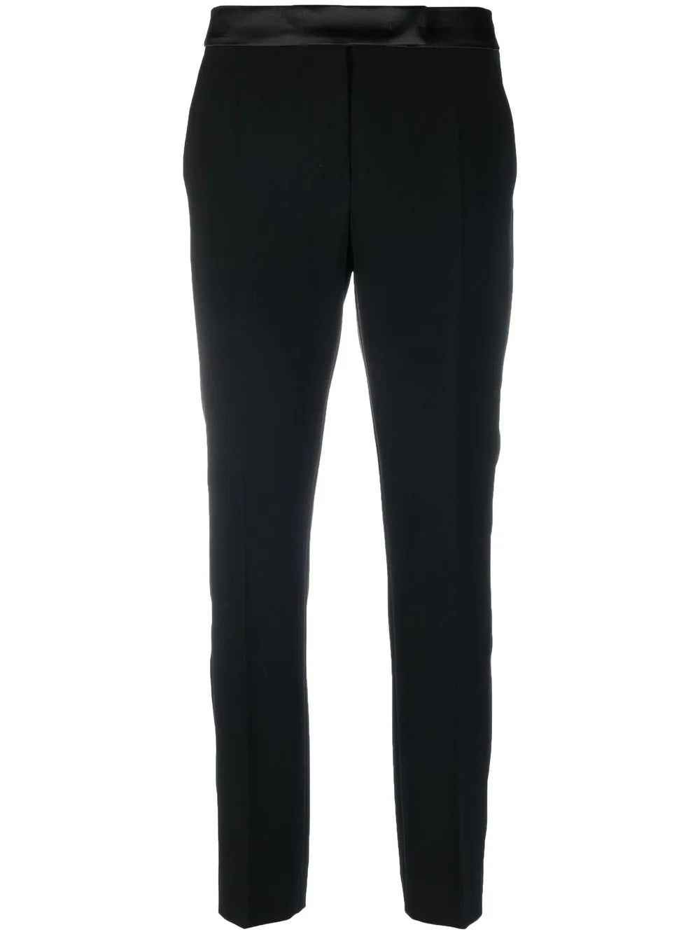 Satin-Trim Slim-Cut Trousers