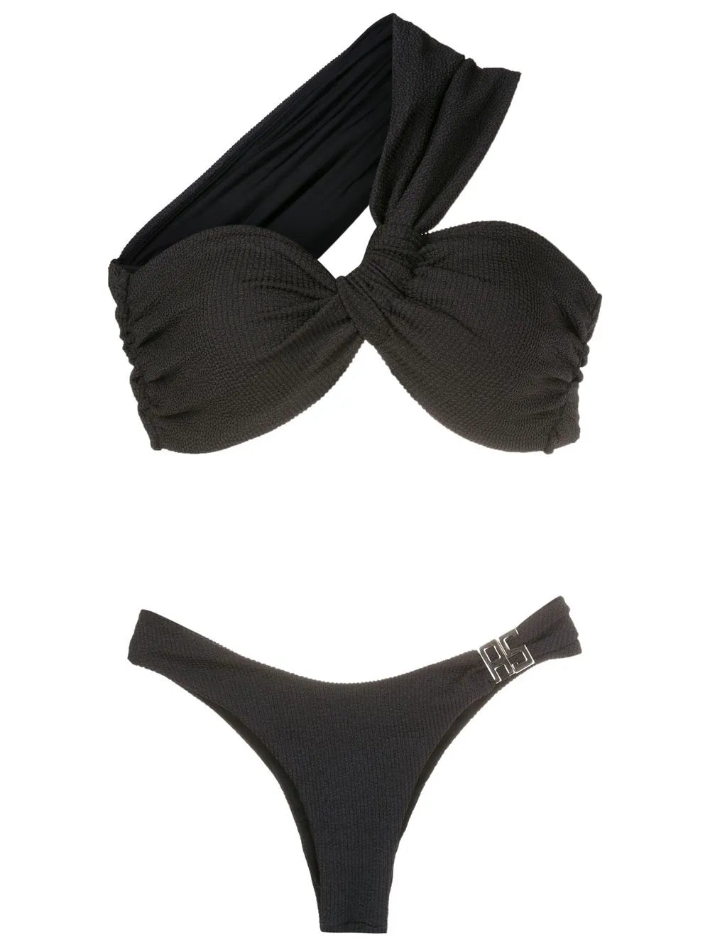Fine-Ribbed One-Shoulder Bikini