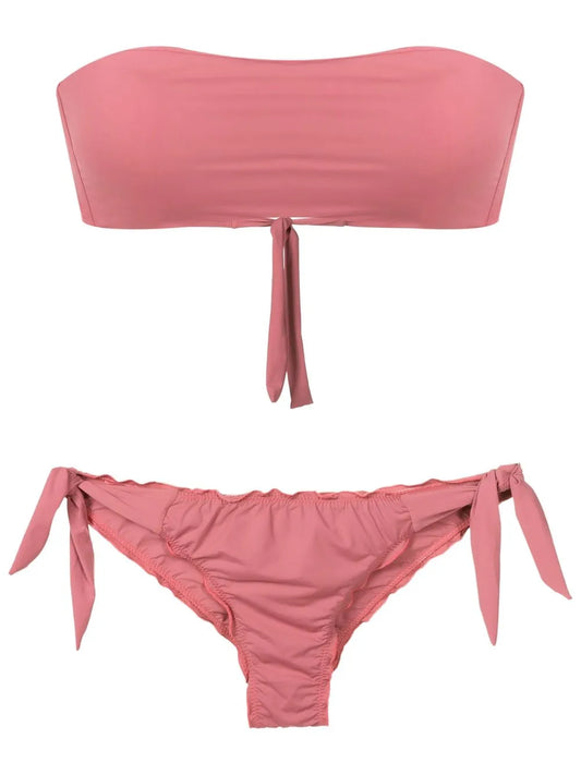 Gathered-Detailing Bandeau Bikini