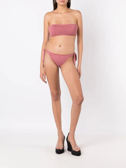 Gathered-Detailing Bandeau Bikini