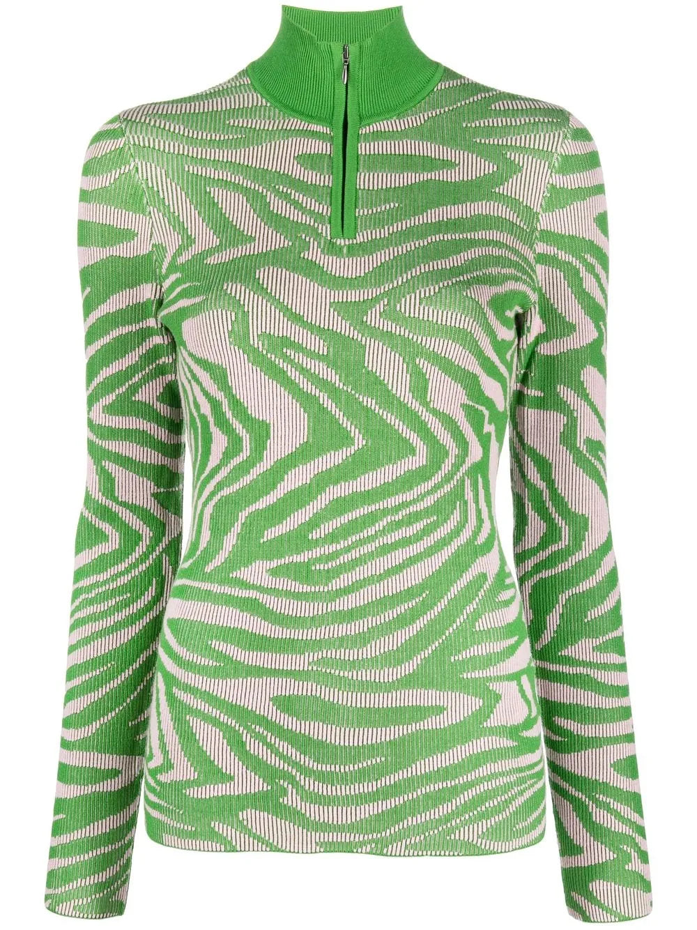 Wave-Print Fine-Knit Jumper