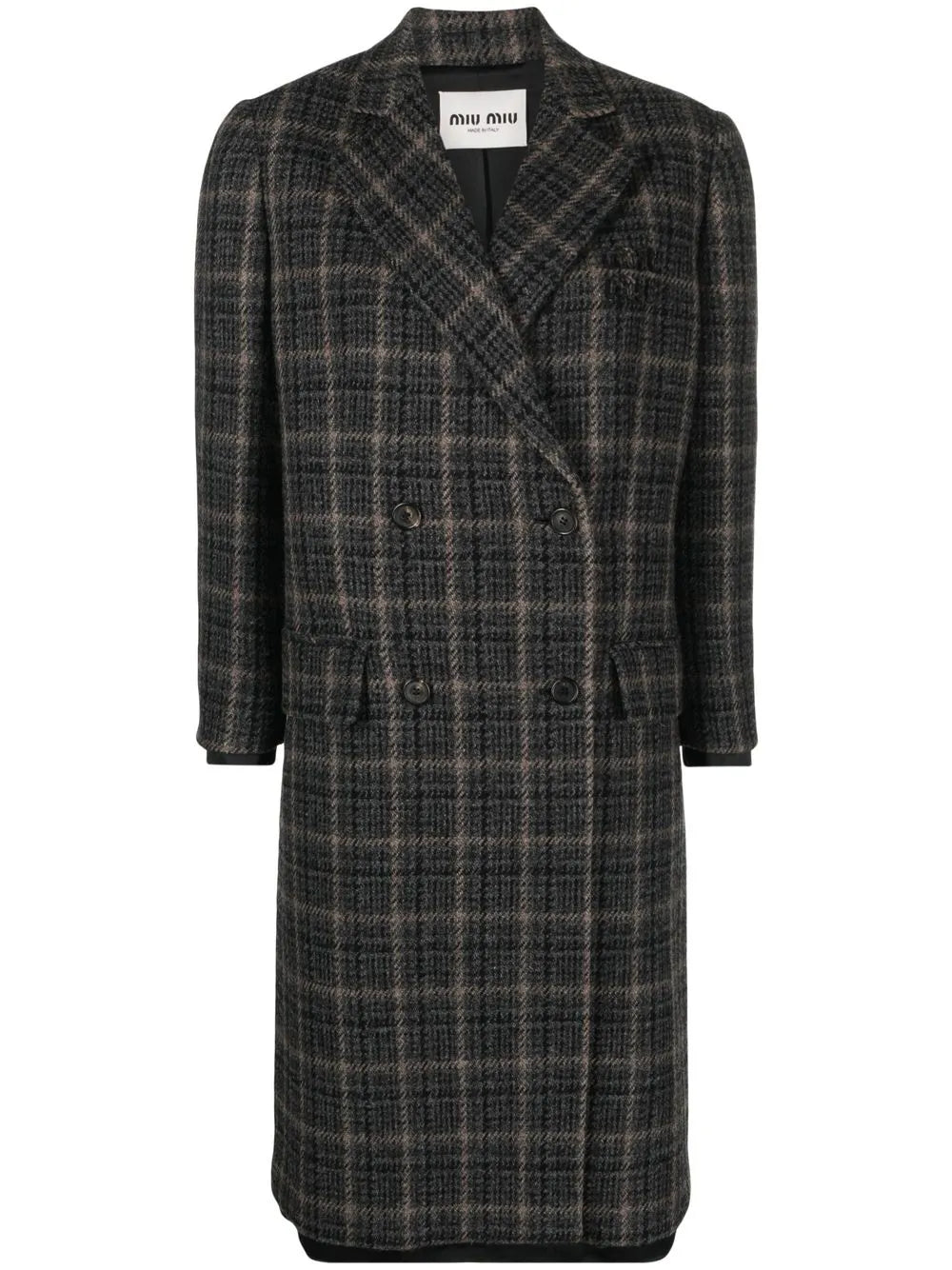 Double-Breasted Plaid Coat
