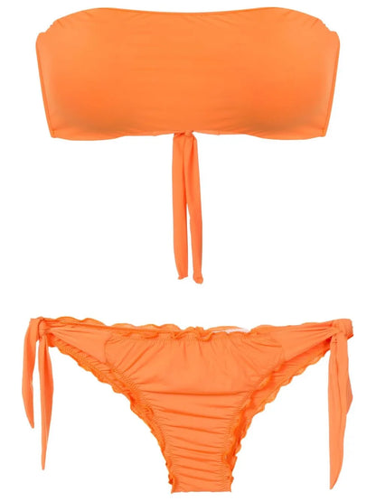 Gathered-Detailing Bandeau Bikini