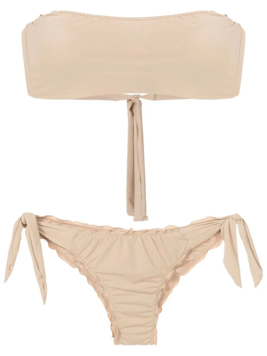 Gathered-Detailing Bandeau Bikini