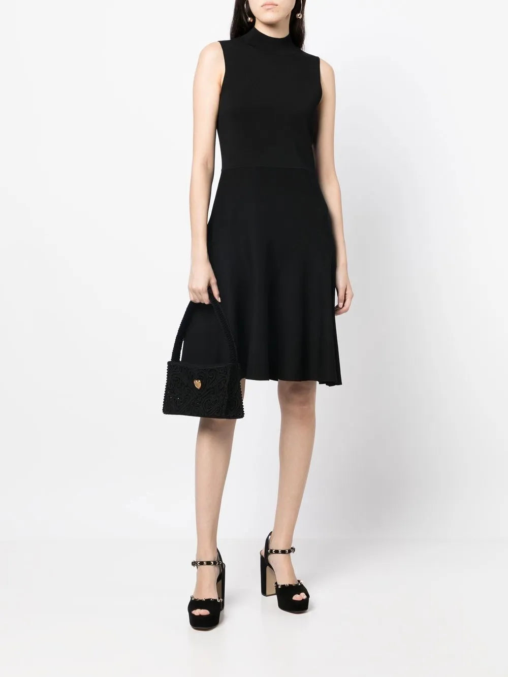 Pleated Skirt Midi Dress