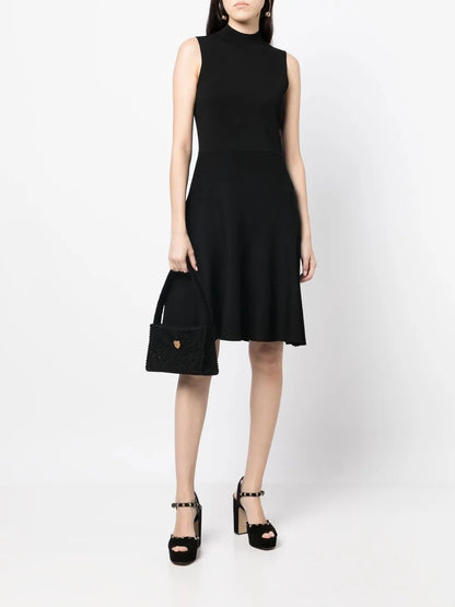 Pleated Skirt Midi Dress