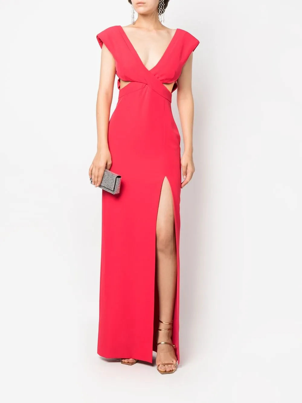 Cut-Out Wrap-Bodice Gown