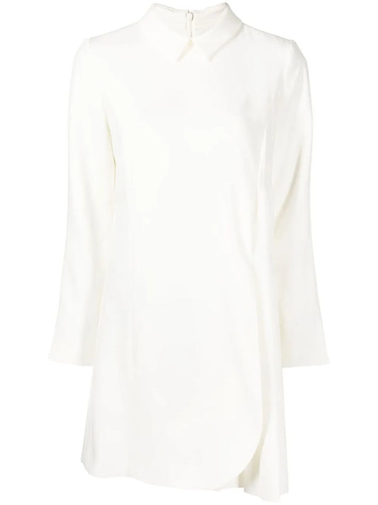 Pleated-Panel Shift Dress