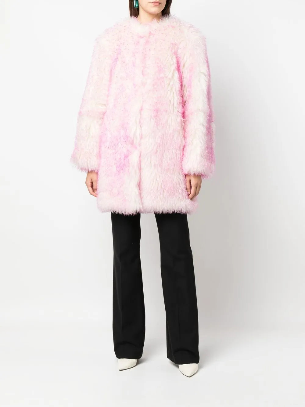Faux-Fur Long-Sleeve Coat