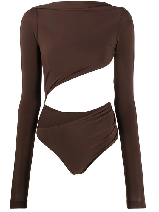Asymmetric Cropped Bodysuit