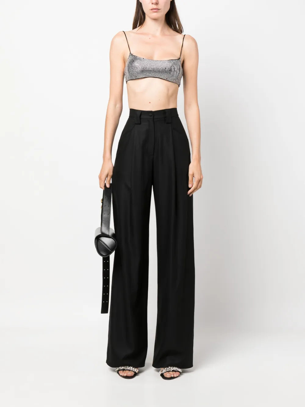 Pleat-Detail Two-Pocket Palazzo Pants