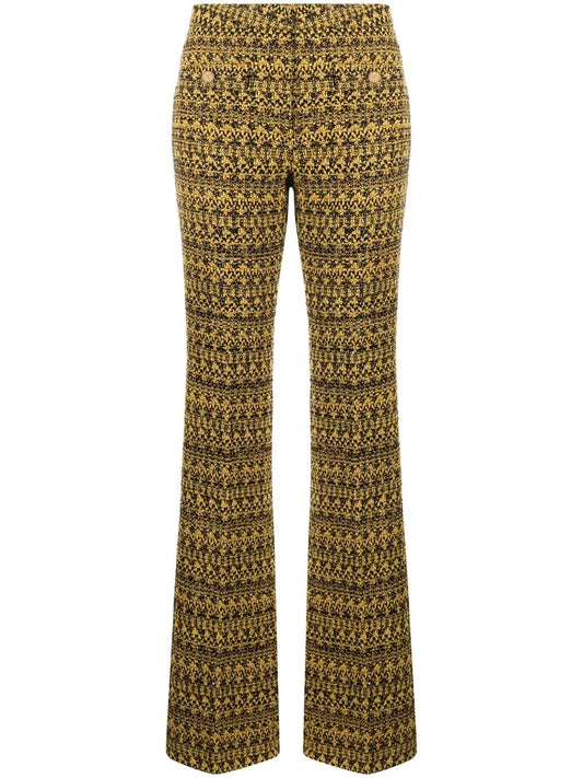 Graphic-Print Tailored Trousers