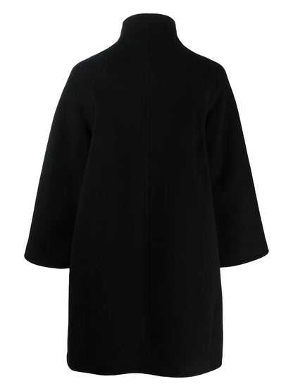 Zipped High-Neck Felted Coat