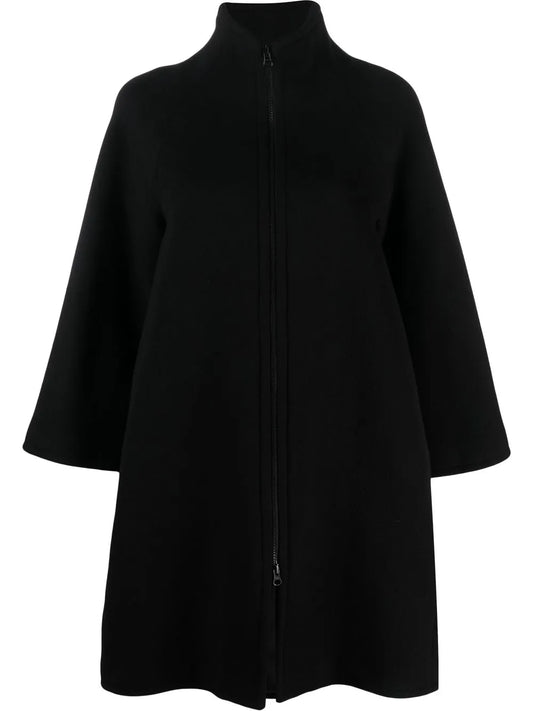 Zipped High-Neck Felted Coat