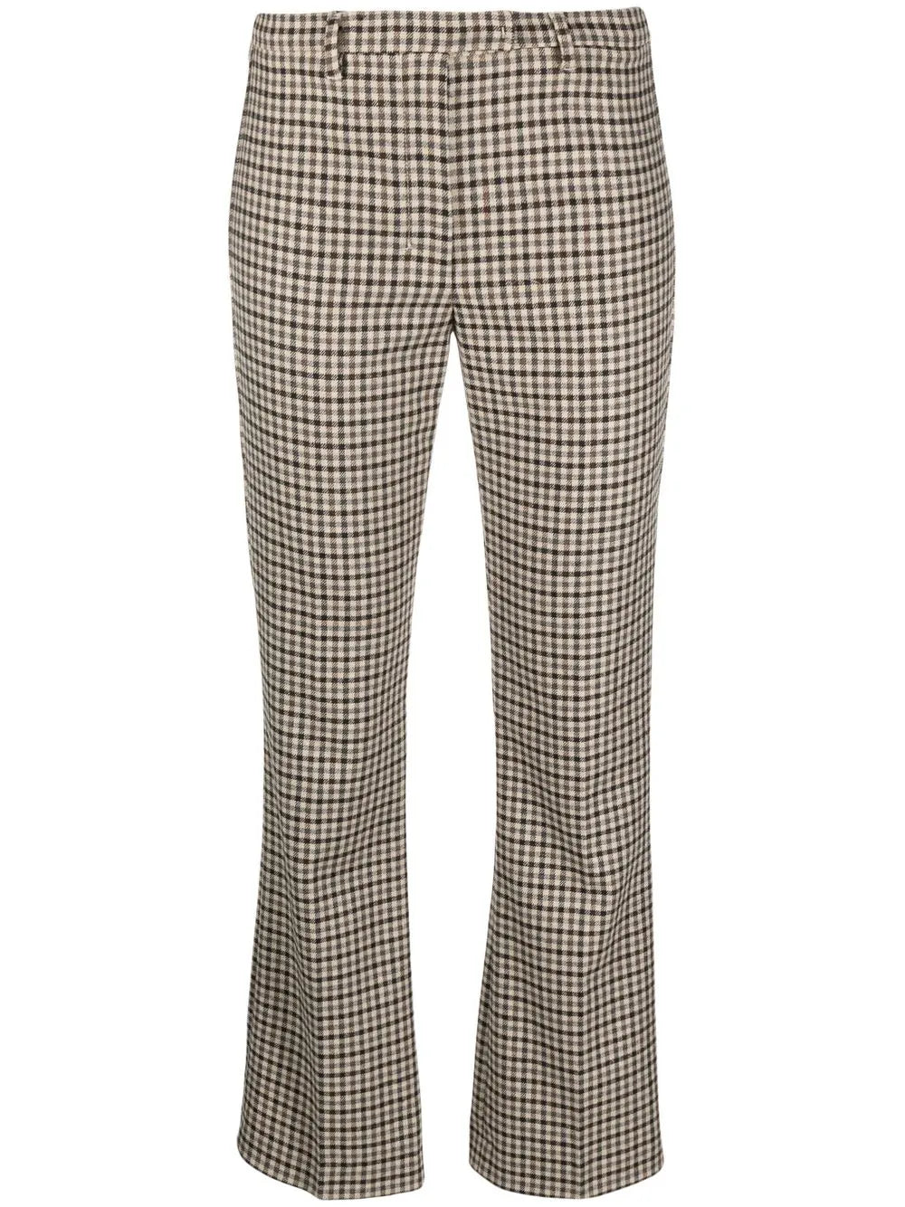 Checked Flared Trousers