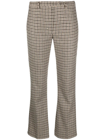 Checked Flared Trousers