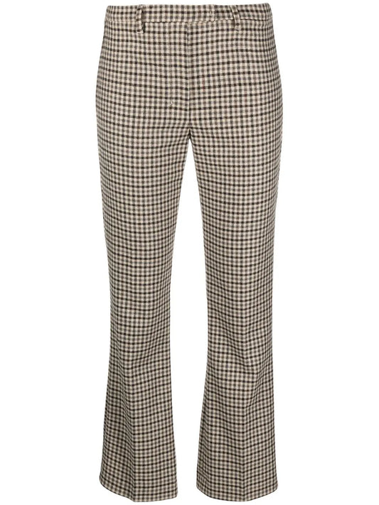Checked Flared Trousers
