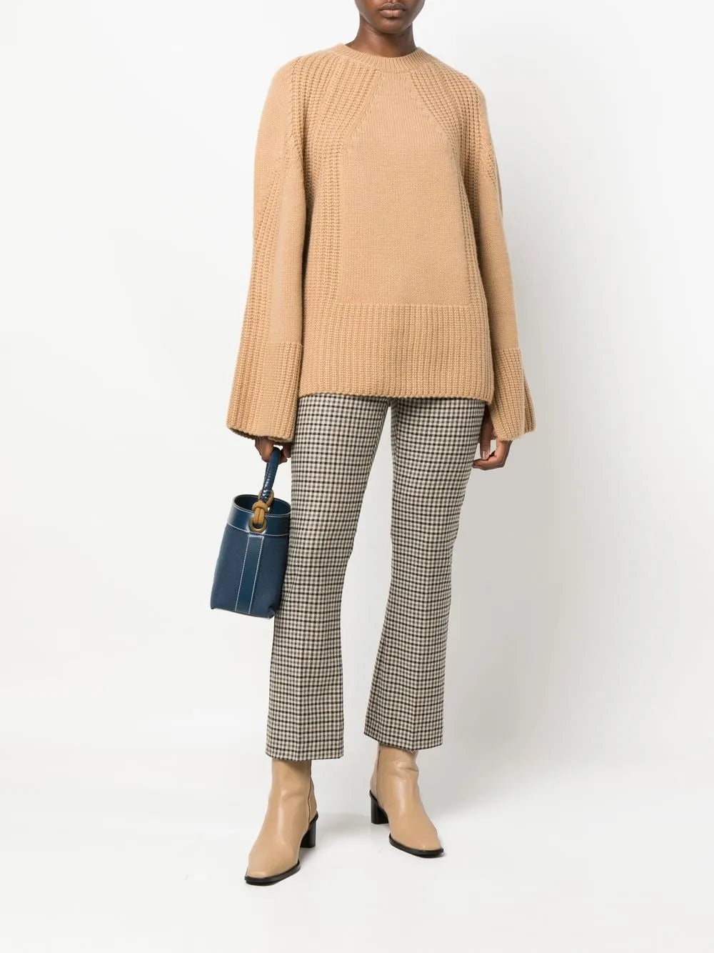 Checked Flared Trousers