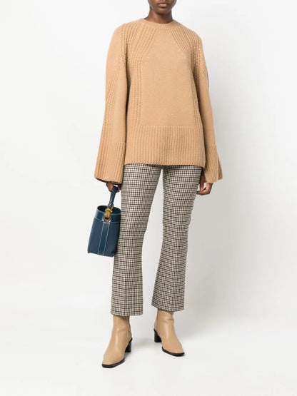 Checked Flared Trousers