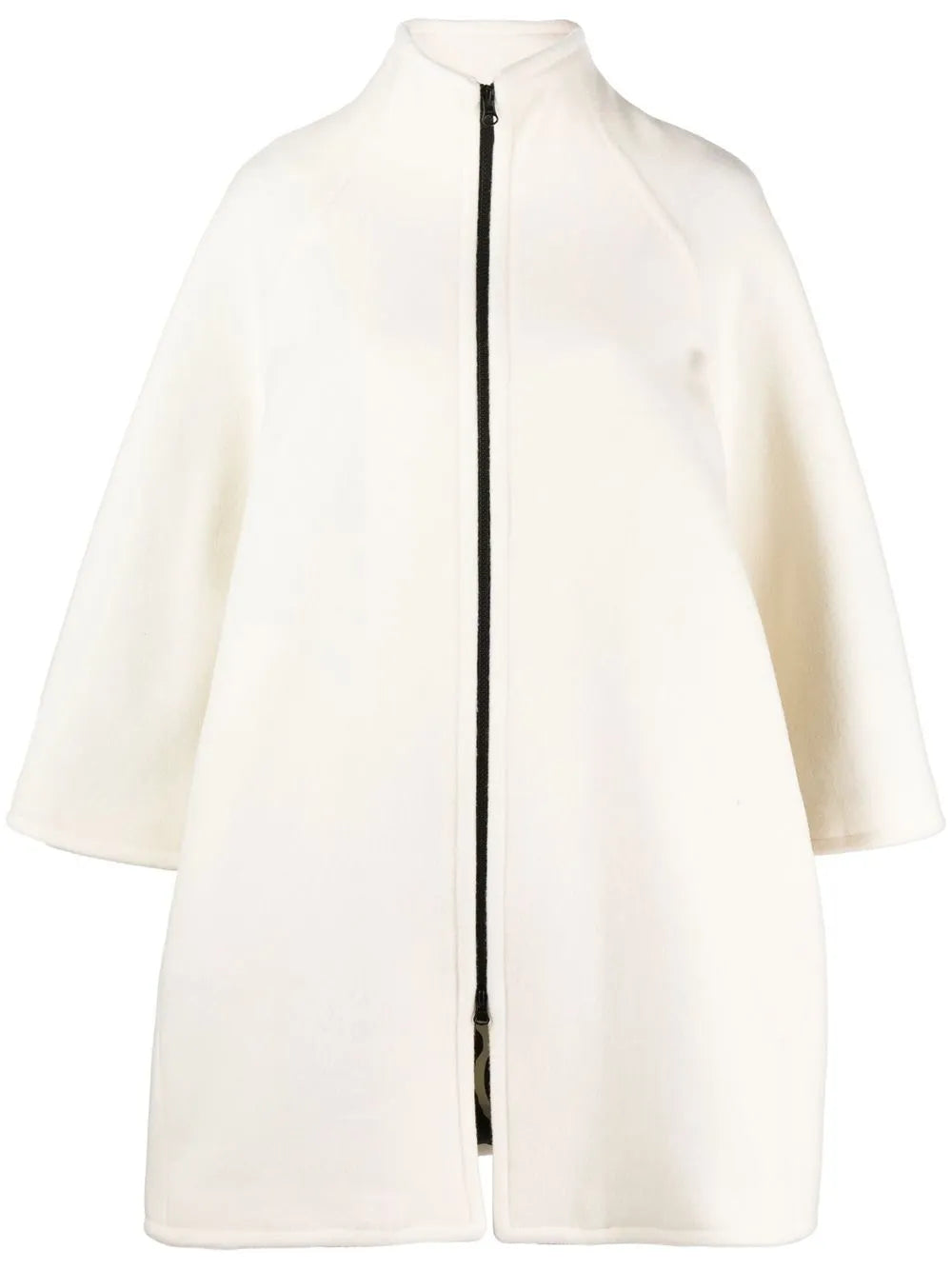 Zipped High-Neck Felted Coat