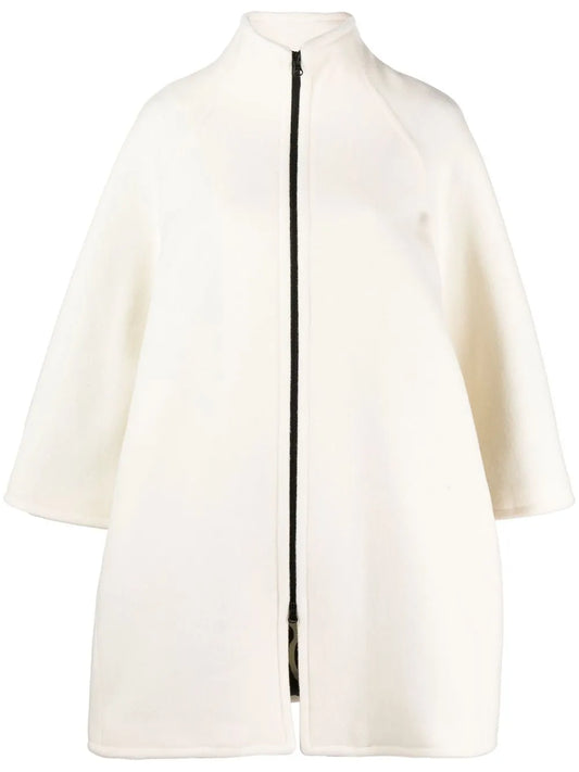 Zipped High-Neck Felted Coat
