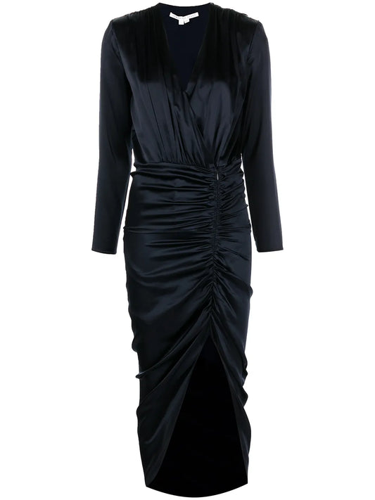 Cameri Ruched Long-Sleeve Midi Dress