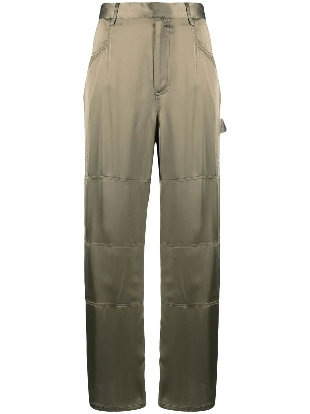 Straight-Leg Satin Trousers