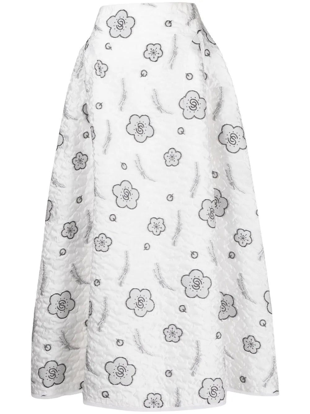 Quilted A-Line Jacquard Skirt