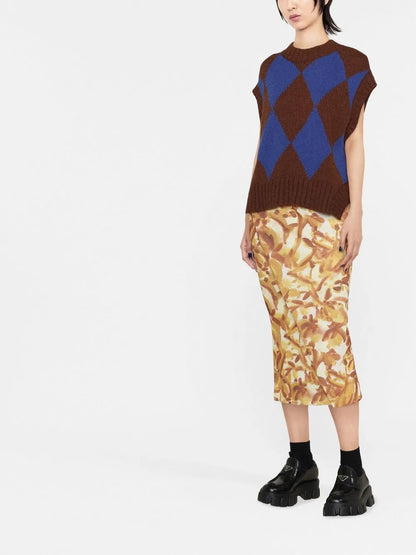 Argyle-Check Knitted Vest
