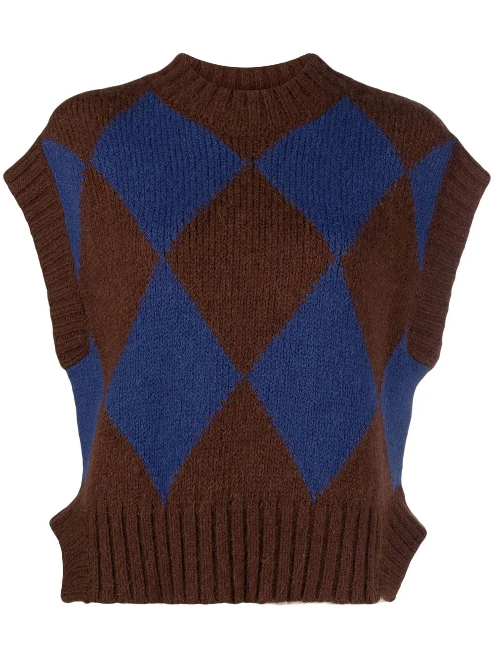 Argyle-Check Knitted Vest