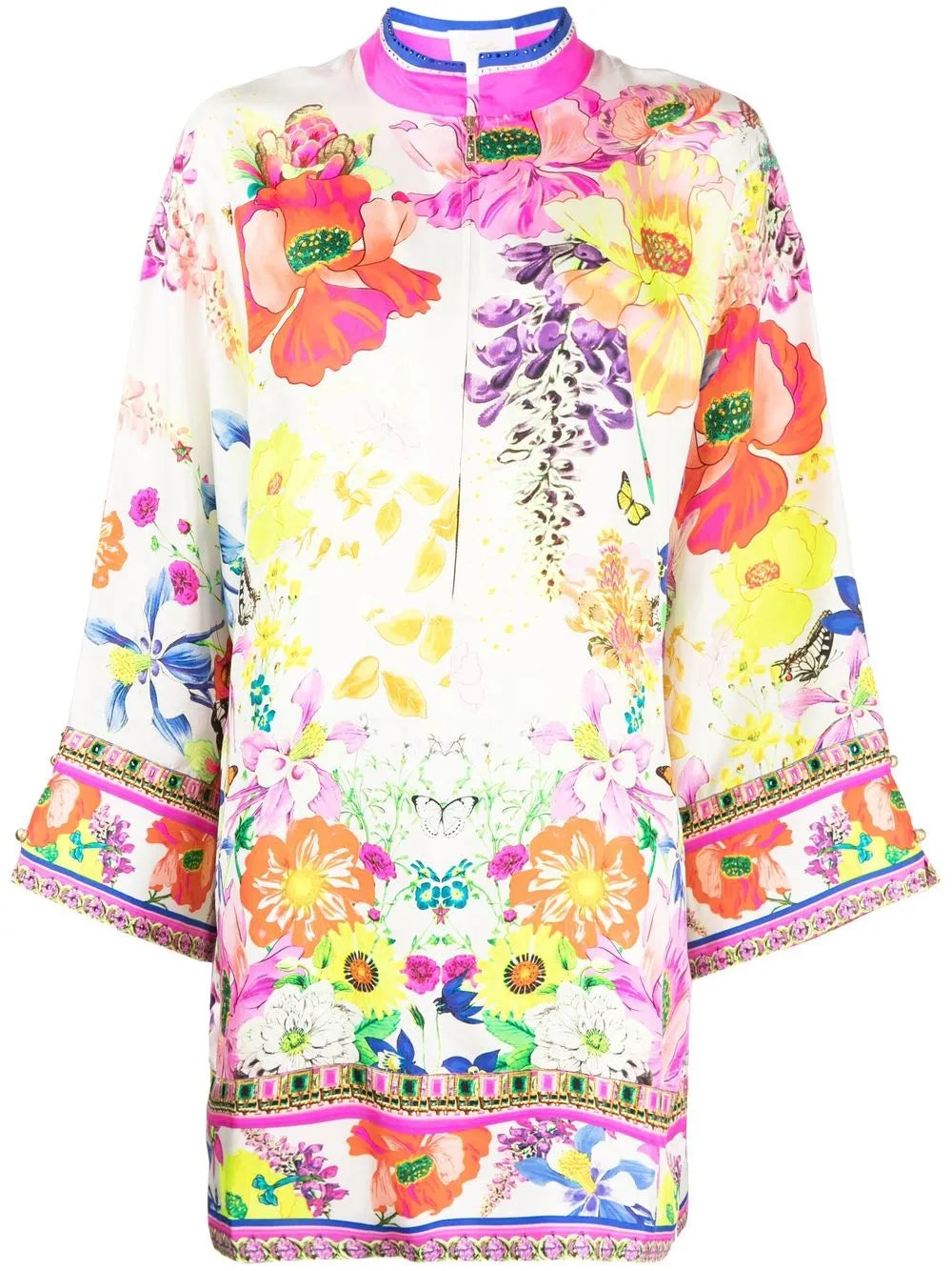 Zipped Silk Shirt Dress