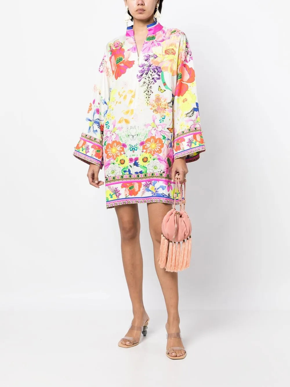 Zipped Silk Shirt Dress