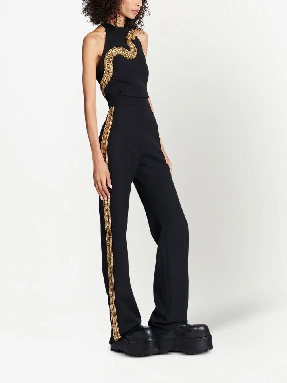 Sequin-Embellished Wide-Leg Trousers