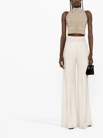 High-Rise Knitted Trousers