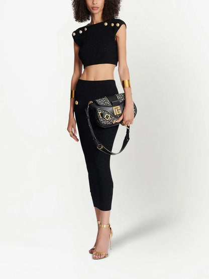 Ribbed-Knit Pencil Skirt