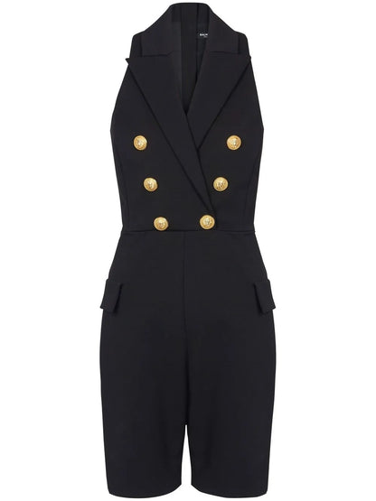 Peak-Lapels Double-Breasted Playsuit