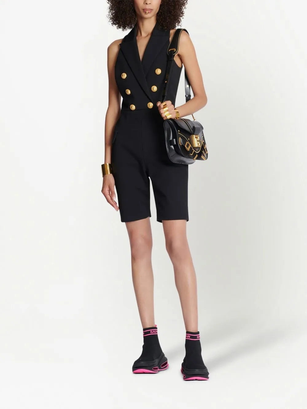 Peak-Lapels Double-Breasted Playsuit