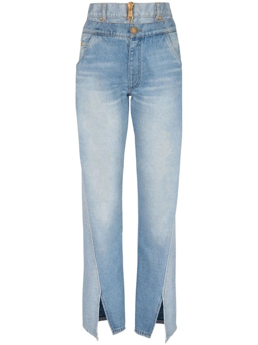 High-Rise Straight Jeans