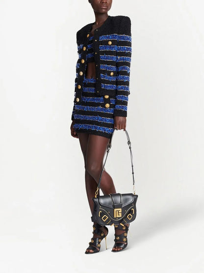 Button-Detail Pencil Skirt