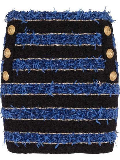 Button-Detail Pencil Skirt