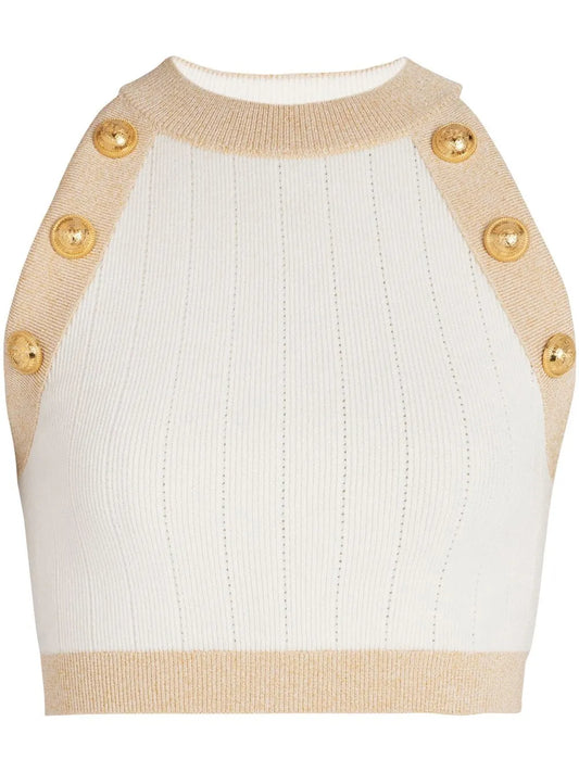 Ribbed-Knit Cropped Top