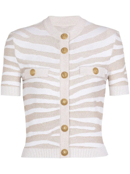Button-Detail Knitted Cardigan