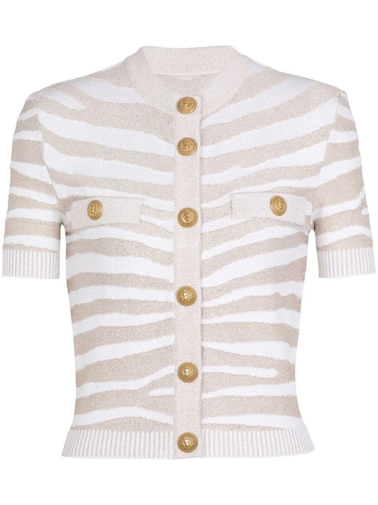 Button-Detail Knitted Cardigan